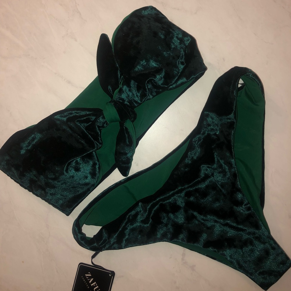 Green velvet bikini